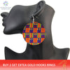 SOMESOOR African Fabric Bohemian Wooden Drop Earrings Afrocentric Ethnic Women Headwrap Designs Both Sides Printed For Women