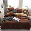 JDDTON New Fashion Double sided Useful Bed Sheet Set 4Pcs Simple Style Bedding Set Solid Color Bed Sheet Set BE135