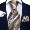 Hi-Tie Green Paisley Ties for Men Hanky Cufflinks Set New Designer Fashion Style Cravat For Men's Tie Wedding Party Dropshipping - Surprise store