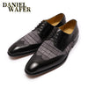 LUXURY BRAND GENUINE LEATHER DERBY OXFORD SHOES BLACK BROWN LACE UP WINGTIP PATCHWORK FASHION MEN LEATHER SHOES FOR FORMAL DRESS