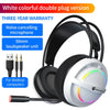 Gaming Headsets Gamer Headphones Surround Sound Stereo Wired Earphones USB Microphone Colourful Light PC Laptop Game Headset