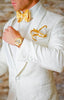 New Classic Design White Paisley Groom Tuxedos Groomsmen Shawl Lapel Best Man Suit Wedding Men's Blazer Suits Jacket 04