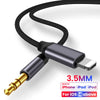 For iPhone 3.5mm Jack Aux Cable Car Speaker Headphone Adapter for iPhone 11 Pro XS XR X 12 Audio Splitter Cable for iOS 14 Above