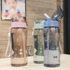 600ml Plastic Sports Water Bottle Cup Creative Portable Leak-proof Student Kids Bottle for WaterOutdoor Sport Camping Space Cup