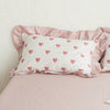 48x74cm Pink Twin Heart Rabbit Pillow Case Cover Cotton Hairball Ruffle Pillowcase Girl Cute Bedding Toy Home Decor