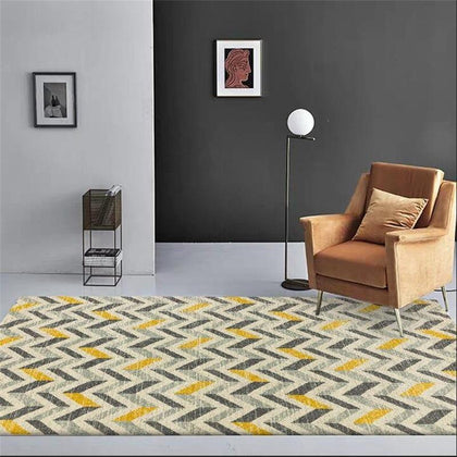 Nordic Style Gray Yellow Geometric Carpet and Rug Living Room Sofa Table Non-Slip Floor Mat Kids Play Game Tent Bedroom Area Rug - Surprise store