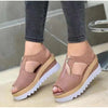Sandals Women 2021 Wedges Heels Zip Platform Ladies Shoes Summer Peep Toe Suede Leather Gladiator Shoes Casual Female Footwear
