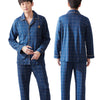 Winter Cotton Pajamas Set for Men Lounge Warm Sleepwear 2021 Algodon Pijamas Hombre Invierno Pj Homewear Blue Plaid Pyjama Homme