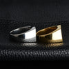 Men's Ring Rock Punk Smooth Stainless Steel Black Stone Gold Silver Color Hip Hop Rings For Men Party Jewelry Wholesale