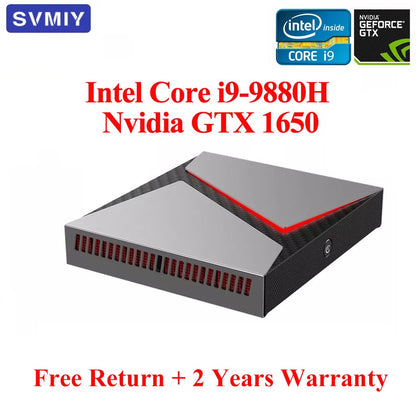 Gaming Mini PC Intel Core i9 9880H Nvidia GTX 1650 4G Graphics 2DDR4 SSD i5 9300H i7 9750H Windows10 Linux PUBG GTA5 HDMI DP
