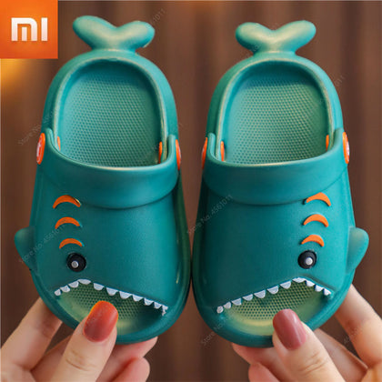 Xiaomi Shark Summer Children's Slippers for Kids Toddler Baby Outdoor EVA Cartoon Print Cute Flat Heels Beach Sandals