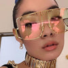 Fashion Rivet Square Sunglasses Women 2019 Luxury Brand Oversized Mirror Metal Glasses Men Shades UV400 Unique Female Eyewear - Surprise store