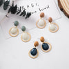 Fashion Candy Color Smooth Acrylic Drop Earrings Simple Geometric Round Button Statement Earrings with stones bijoux femme 2019 - Surprise store