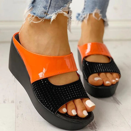 Slides High Heel Wedges mixed colors Platform Summer cozy 2021 New Arrivals Hot Sale Women shoes Fashion slippers