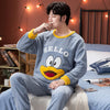 2020 Winter Long Sleeve Thick Warm Flannel Pajama Sets for Men Coral Velvet Sleepwear Suit Pyjamas Lounge Homewear Home Clothes