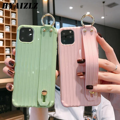 XR X Suitcase Style Case for iPhone 11 Pro Max XS 6 7 8 Plus Soft TPU Phone Capa with Wrist Strap Kickstand Function Back Cover - Surprise store