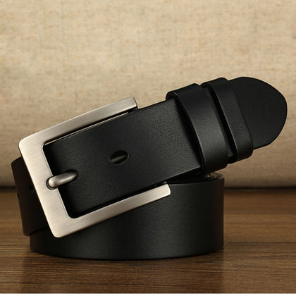 140 150 160 170cm Leather Men Belt Cow Genuine Leather Belt Retro Pin Buckle Big Large Size Male Belts Cinturones Para Hombre