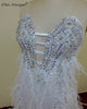 White Sexy Sweetheart Mermaid Wedding Dresses African Black Girls Luxury Crystals Beads Feathers Organza Bridal Gowns Women