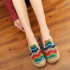 Women's Linen Thailand Embroidery Flat Slippers Summer Fashion Vintage Ladies Chinese Style Casual Cotton Home Shoes Size 35-40