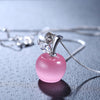 NEHZY 925 Sterling Silver New Woman Fashion Jewelry High Quality Pink Opal Apple Shape Pendant Necklace Length 45CM