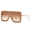 Square Luxury Rhinestone Steampunk Sunglasses Women 2021 Trend Fancy Crystal Oversized Glasses Female Eyewear Shades oculos Del