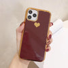 iPWSOO Plating Love Heart Soft Phone Case For iPhone 11 Pro Max X XR XS Max for iphone 6 6s 7 8 Plus TPU Silicone Cover Fundas - Surprise store