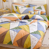 4pcs Nordic Bedding Set , Duvet Cover + Pillow Case + Bed Sheet Home Textiles Bed Sheets Set Washed Cotton A/B side Qulit Sheet