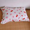 48x74cm Pink Twin Heart Rabbit Pillow Case Cover Cotton Hairball Ruffle Pillowcase Girl Cute Bedding Toy Home Decor