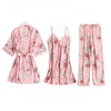 5PCS Pajamas Sleep Set Women Nightwear V-Neck Lace Sleepwear Sexy Nightie Bathrobe Wear Home Suit Negligee Spring Robe Gown