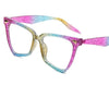 2021 Trends Office Anti Blue Light Oversized Glasses Men Women Flat mirror Personality Rice Nail Rainbow Frame Computer Goggles