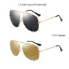 HBK Fashion Oversized Pilot Sunglasses Women UV400 Retro Brand Designer Big Frame Sun Glasses For Female Ladies Eyewear