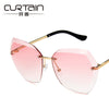 2021Vintage Fashion Oversized Rimless Sunglasses Women Famous Luxury Brand Design Sexy Diamond Square Sun Glasses For Female