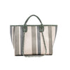 New Women Tote Bag Fashion Linen Large Striped Handbag Chains Shoulder Bags Ladies Big Messenger Bag Shopping Bag