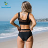 Beachsissi Women's Summer Solid 2 Layer Mesh Swimsuits 2021 Bikinis High Waist Swimwear Beachwear Bathing Suits Swimming Bikini