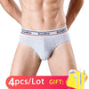 4pcs/lot men Underwear Briefs Cotton Mens Brief Underwear Cueca Gay Slip Pouch Under wear Male Underpants Boys Sexy Panties