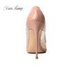 Doris Fanny good quality Crystals Nude Wedding shoes sexy party stiletto high heels large size pumps women shoes