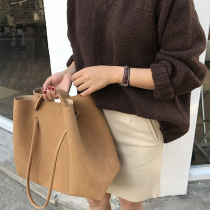 Retro 2019 New Designer Frosted Women Handbags PU Leather Bucket Shoulder Bag Female Fashion Larger Capacity Messenger Bag Girls