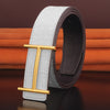 Black H letter Men's Belt 3.8cm Wide And High Quality Designer Casual Leather Fashion Belt Sliding Buckle Leather