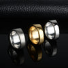 Men's Ring Rock Punk Smooth Stainless Steel Black Stone Gold Silver Color Hip Hop Rings For Men Party Jewelry Wholesale