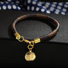 Enthusiasm Classic Women Bracelet Brown Leather Gold Alloy Cute Love Bag Pendant Women Bracelets for Men and Women Jewelry Gifts