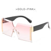 Women Oversized Rimless Sunglasses New Big Frame Sun Glasses Fashion European American Personality Brand Design 2021