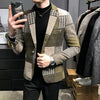 Fashion Spring Summer Clothing Male Suit Jacket Gradient Color Casual Slim Fit Fancy Party Singer Blazzer Coat