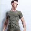 Summer Seamless Underwear Men Thin Solid Male Short-sleeve Ice Silk Stretch Tight-fitting Undershirts Young Hipsters Simple Tops