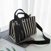 Fashion Striped Women Shoulder Bag Korean Style Canvas Sling Bags Small Square Crossbody Handbag Mommy Simple Travel Handbags
