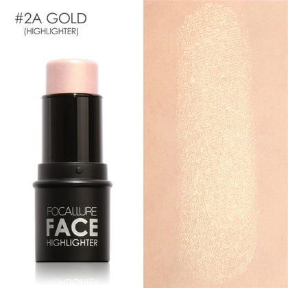 FOCALLURE Highlighter Makeup Glitter Contouring Bronzer For Face Shimmer Powder Creamy Texture illuminator Stick Women Cosmetics