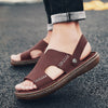 Size 38-46 Mens Sandals Comfort Genuine Leather Summer High Quality Beach Slippers Casual Footwear Outdoor Beach Shoes 2021 New