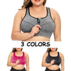 SEXYWG Plus Size Top Women Zipper Sports Bra Underwear Shockproof Push Up Gym Fitness Athletic Running Yoga Bh Sport Bra Top 5XL