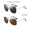 HBK Fashion Oversized Pilot Sunglasses Women UV400 Retro Brand Designer Big Frame Sun Glasses For Female Ladies Eyewear