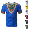 New Arrived Folk-custom T-shirts Men Summer Casual African Print V Neck Pullover Short Sleeve T-shirt Top Blouse camiseta #C - Surprise store