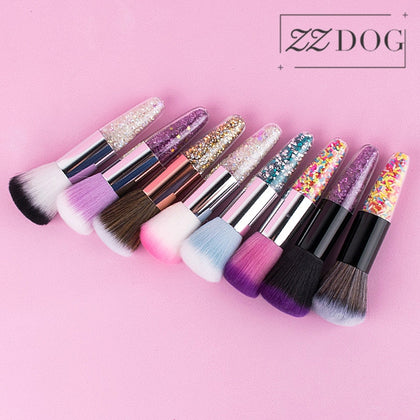ZZDOG 1Pcs Professional Candy-Colors Fluffy Powder Blush Brush Chubby Portable Seamless Cosmetic Beauty Tool For Make Up